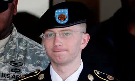 

Bradley Manning is escorted out of a courthouse in Fort Meade, Maryland. Photograph: Patrick Semansky/AP
