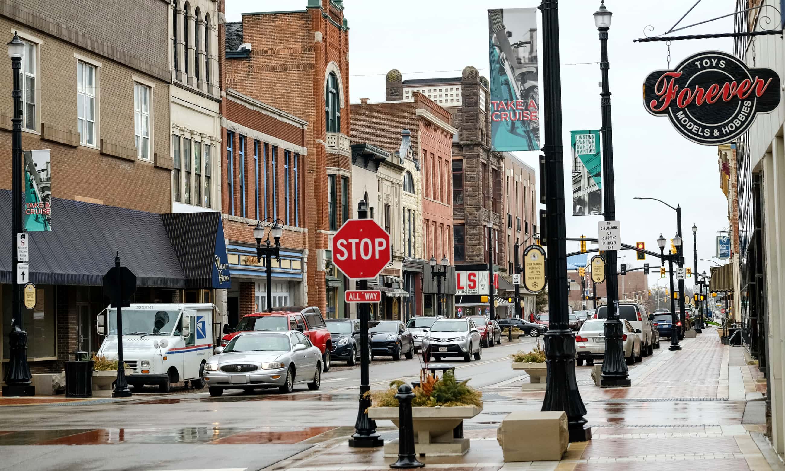 

The archetypal US town ... downtown Muncie, Indiana. Photograph: AJ Mast/Getty Images
