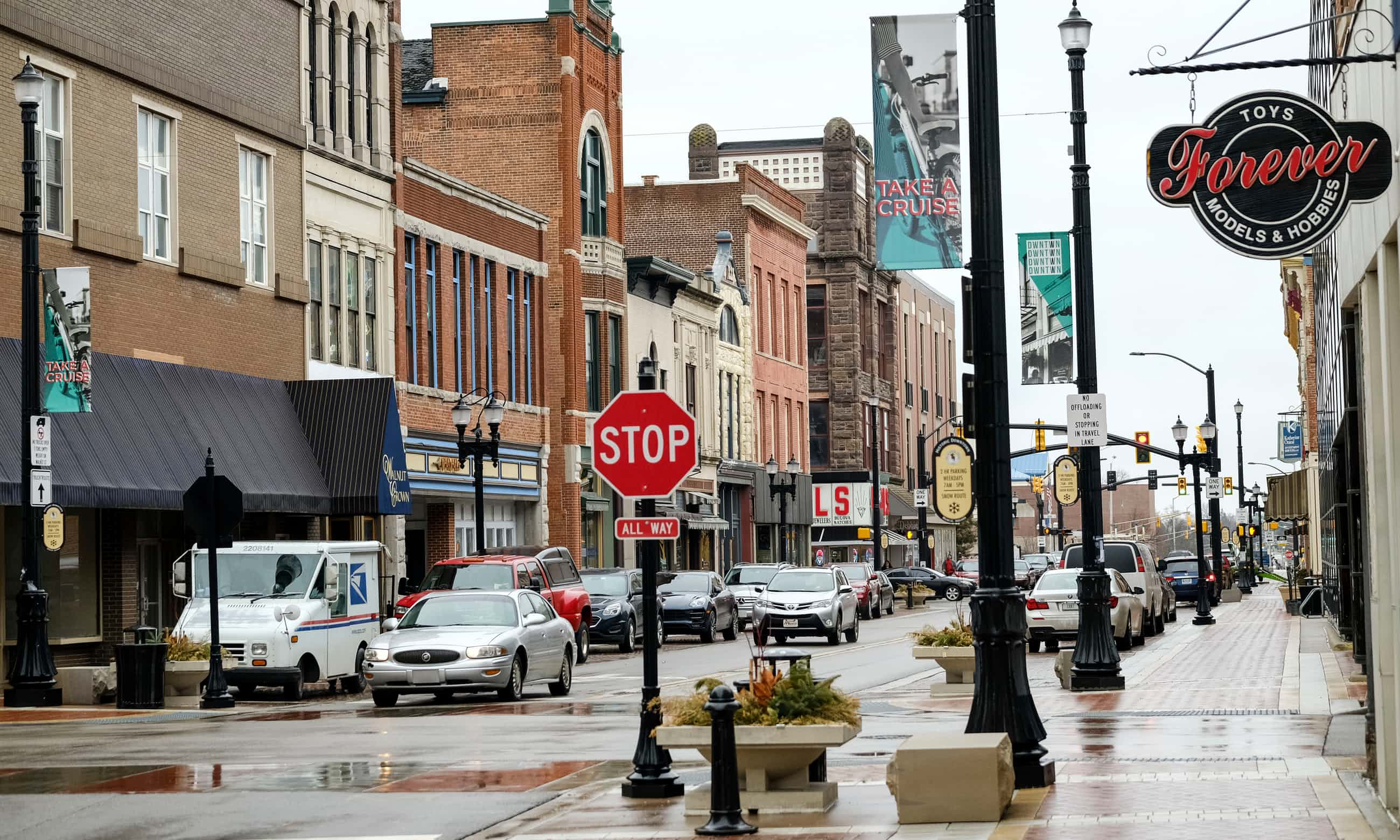 The archetypal US town ... downtown Muncie, Indiana. Photograph: AJ Mast/Getty Images